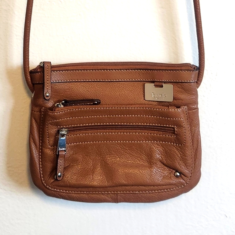 Tignanello Brown Leather Crossbody Bag